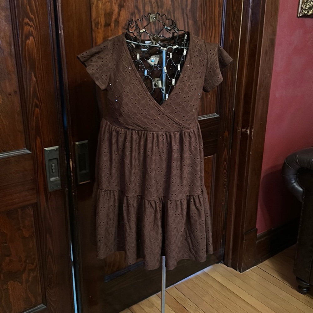 Ruffled eyelet dress